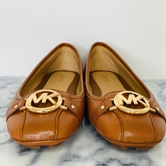 NWOT Michael Kors Fulton Leather Luggage Flats - Picture 4 of 12